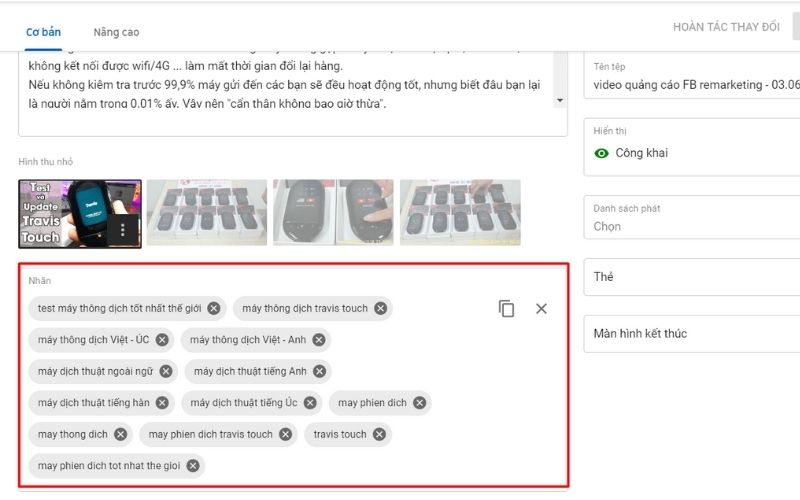 Thẻ tag YouTube