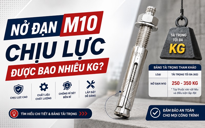 nở đạn M10 chịu lực được bao nhiêu kg